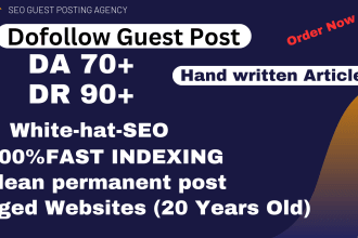 publish guest post on da40 to da90 using high authority SEO backlinks