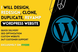 redesign, revamp, clone, duplicate, wordpress website