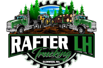 design modern trucking logo with 24 hours delivery
