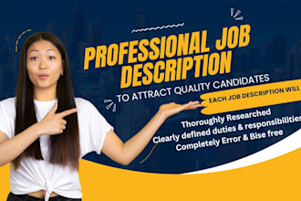 write  job descriptions,  and offer letters for any job