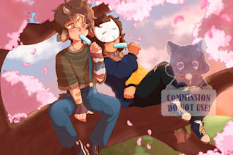 draw oc, fanart, anime commissions in my art style