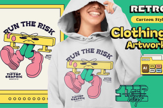 create retro graphic illustrations for a clothing brand