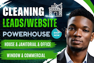 generate clean house janitorial office window commercial cleaning leads website