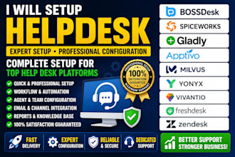 setup helpdesk bossdesk spiceworks gladly apptivo milvus yonyx vivantiofreshdesk