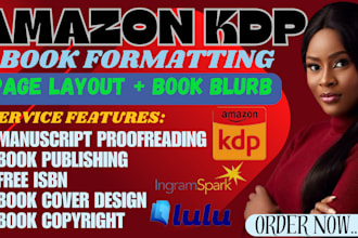 do amazon KDP book formatting, book design and book publishing