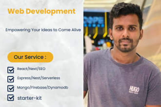 develop web application using react node nest js mern