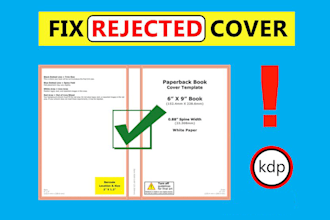 format, edit, fix, resize rejected book cover for amazon KDP