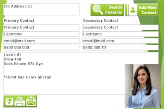 make an easy database to track jobs and clients details