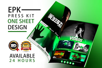 do stunning artist media kit, electronic press kit, dj, singer, guitarist epk