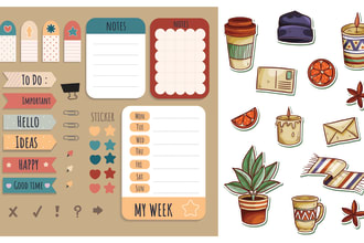 make digital, illustration stickers, art journals for you