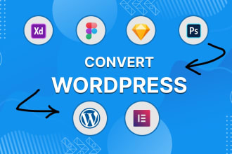 convert figma, xd, PSD to wordpress using elementor pro, acf