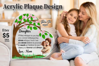 acrylic plaque gift and message card design for you