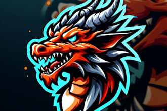 design the dragon head mascot logo in high quality for your company