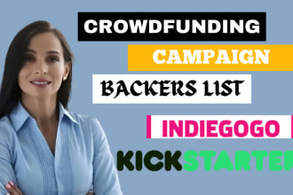 generate real active crowdfunding backers list for kickstarter and indiegogo