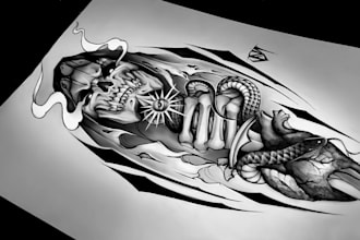 design custom ornamental blackwork tattoo art
