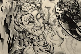 do professional blackwork custom tattoo design