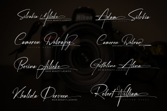 do luxury personal, real, handwritten, signature, scripted business logo design