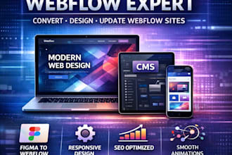 develop or update webflow website, convert figma to webflow