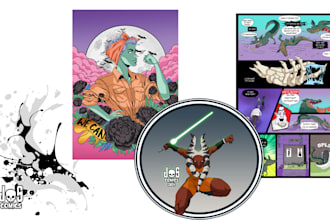 digitally colour your artwork, comic page, character art