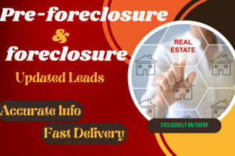 provide foreclosure and pre foreclosure real estate leads list with skip trace