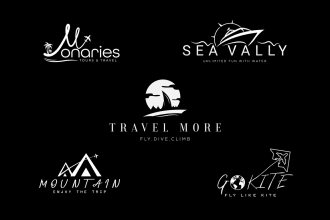 do hotel vacation resort adventure travel agency logo design