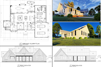 do revit and autocad floor plans, elevations, and city permit drawings