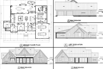draw architecture 2d floor plans, elevations, and sections, in autocad