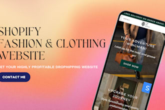 design shopify fashion website or shopify store