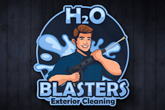 give a logo for cleaning service, maids, pressure wash, and laundry business