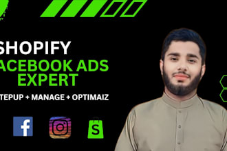 setup and manage shopify facbook ads and instagram ads