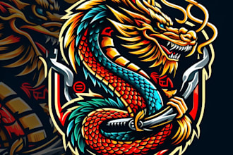 design super asian dragon logo with satisfaction guaranteed you