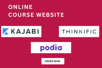 setup online course website on kajabi thinkific podia kajabi course creation