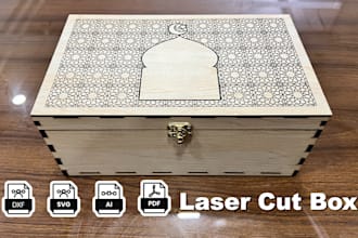design custom laser cut boxes, desk organizers, calendar