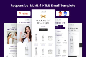 design mjml and HTML email template, newsletters, for email marketing campaign