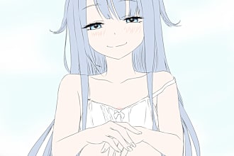 draw simple flat color sketch for you