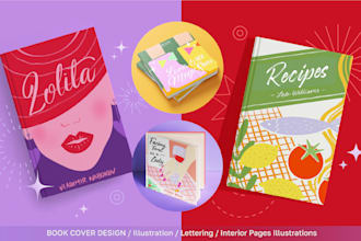 design book and ebook cover illustrated with hand lettering