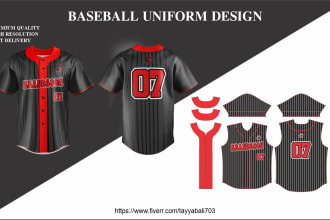 do custom baseball uniform 2d, 3d design and sublimation file