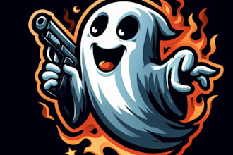create ghost sport mascot logo