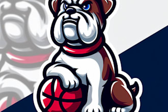 make a custom dog, bulldog cartoon mascot logo for your business