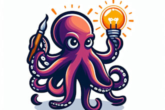 create modern  octopus mascot logo design for you
