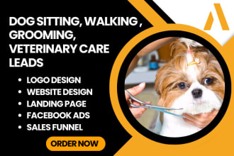 generate dog sitting, walking leads pet, dog grooming, veterinary care leads