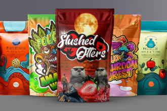 do standup pouch, food pouch, mailer bag design and 3d