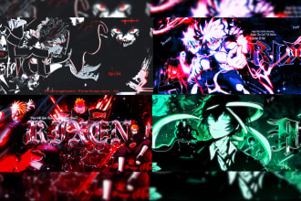 design an iconic gaming or anime youtube banner, twitch, or twitter header