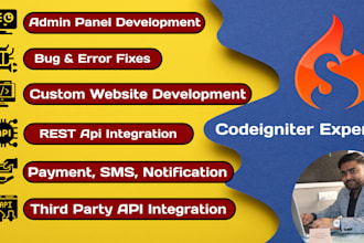 develop or fix codeigniter website, codeigniter developer