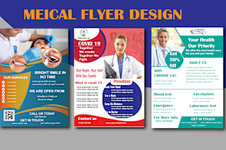do attractive medical, health care flyer, postcard design