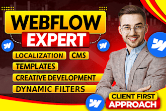 develop dynamic webflow websites, webflow filters, localizations