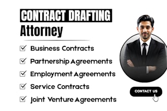draft precise jointventure, partnership, shareholder, employment contracts