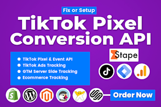 setup tiktok pixel, tik tok conversion event API, fix GTM server side tracking