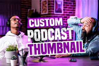 create custom podcast thumbnail for youtube in 2 hours