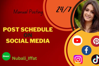 be post on facebook and instagram according to schedule
